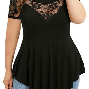 Chvity Women's Plus Size, Lace Blouse